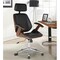 Armen Living Century Office Chair with Multifunctional Mechanism in Chrome finish with Black Faux Leather LCCEOFCHBL - alternate 5